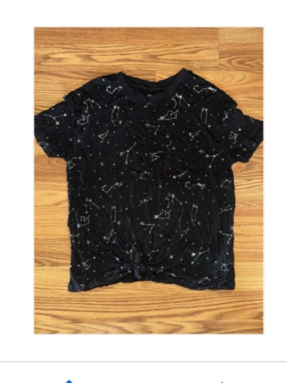 No Boundaries Black Constellation Star Print Tie Front Top Size M 7-9 ✨